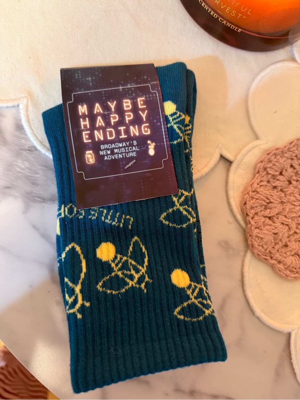 Teal & Yellow Novelty Socks